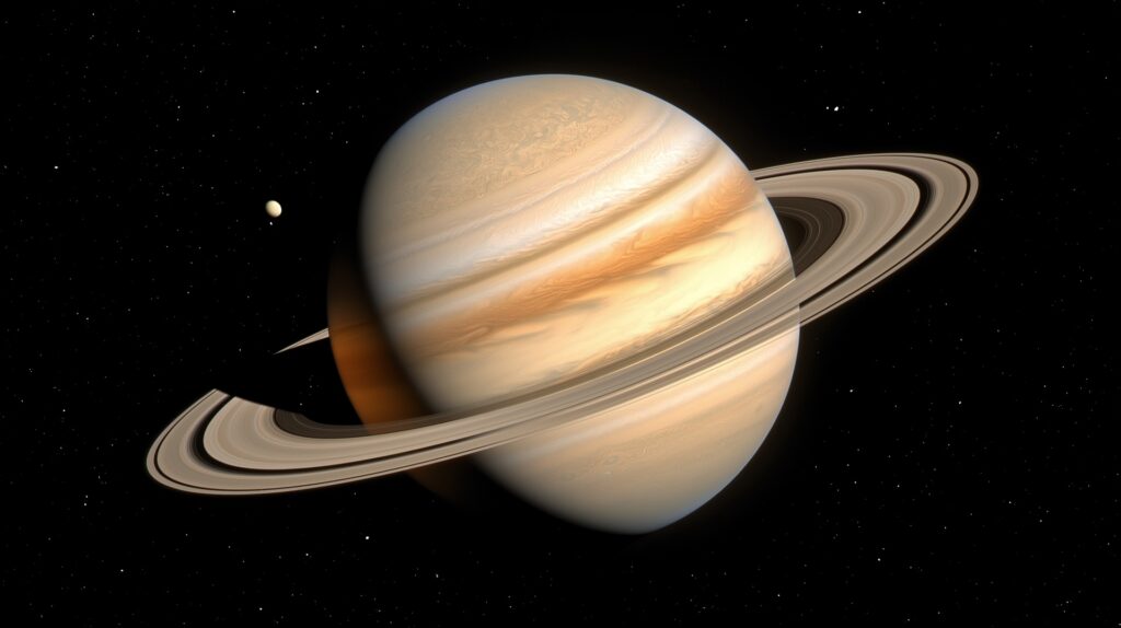 saturn and its majestic rings